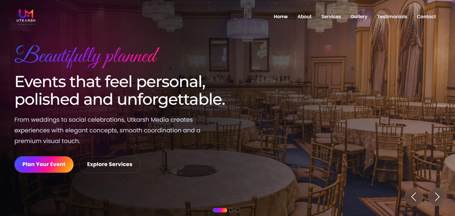 Utkarsh Media website design project