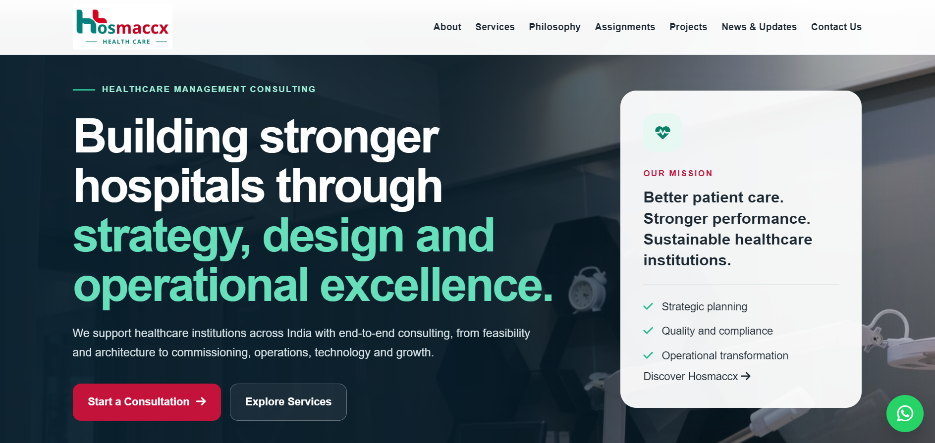 Hosmaccx Health Care website design project
